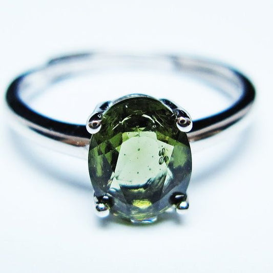モルダバイト リング モルダウ石 指輪 フリーサイズ 13号 一点物 メール便可 [M便 1/20] 199-693
