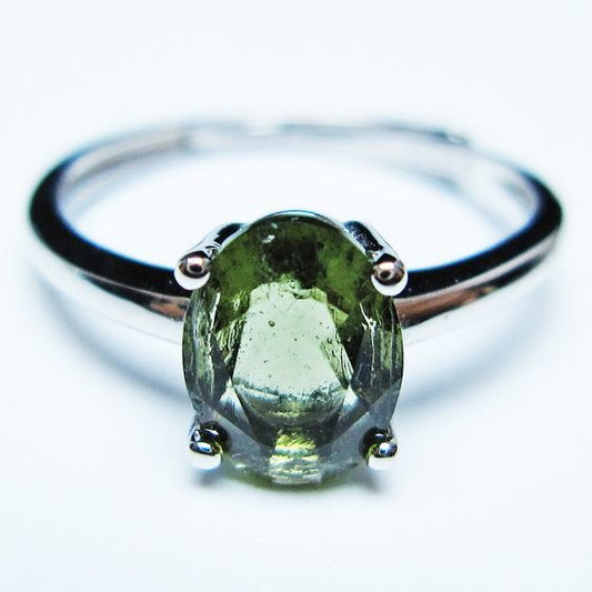 モルダバイト リング モルダウ石 指輪 フリーサイズ 12号 一点物 メール便可 [M便 1/20] 199-695
