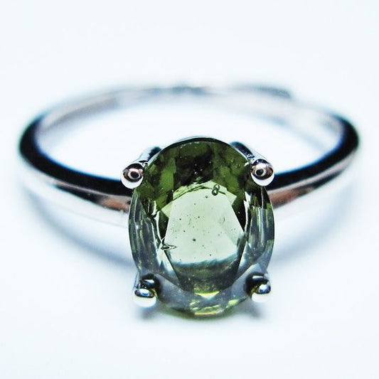 モルダバイト リング モルダウ石 指輪 フリーサイズ 13号 一点物 メール便可 [M便 1/20] 199-697