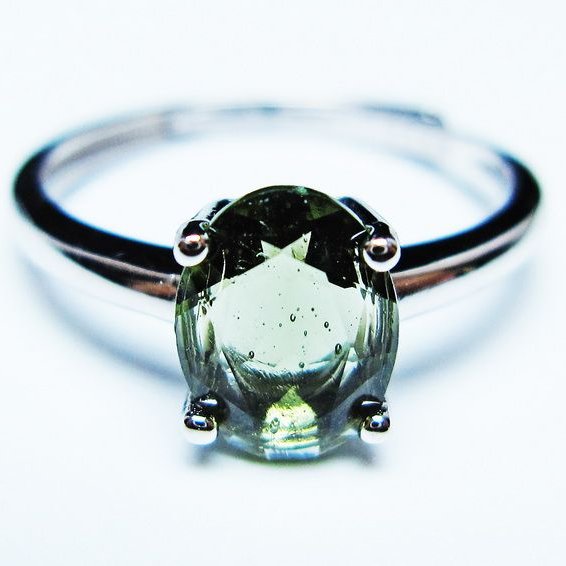 モルダバイト リング モルダウ石 指輪 フリーサイズ 13号 一点物 メール便可 [M便 1/20] 199-698