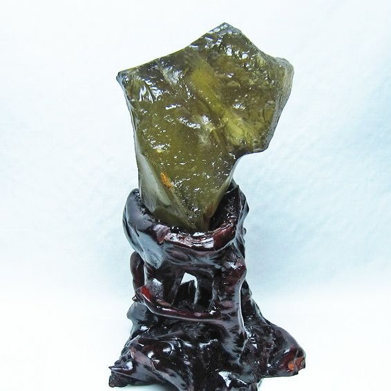 1.2Kg リビアングラス 原石 台座付属 一点物 199-942