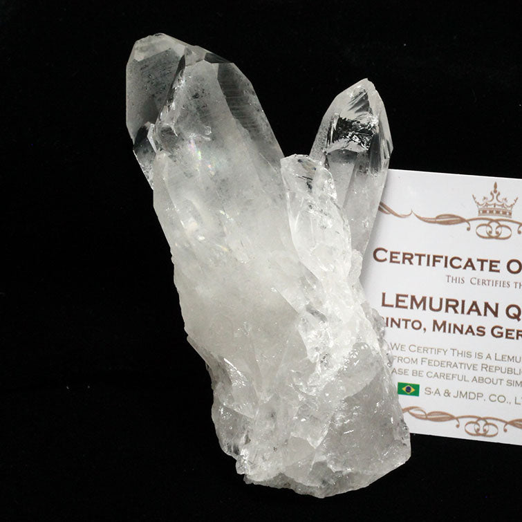 レムリアンシード 水晶 クラスター 原石 虹入り ブラジル ミナスジェライス州 コリント産 証明書付属 272-116