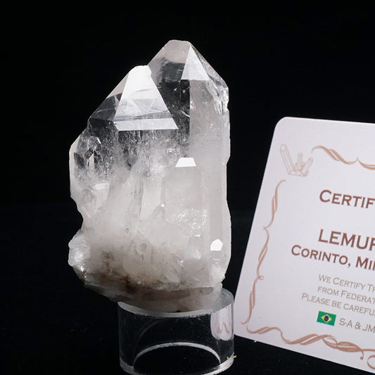 レムリアンシード 水晶 クラスター 原石 ブラジル ミナスジェライス州 コリント産 証明書付属 一点物 272-288