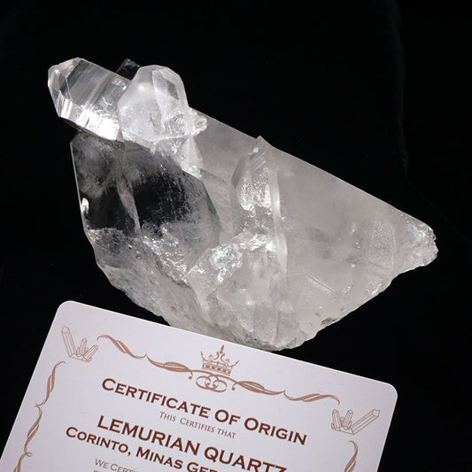 レムリアンシード 水晶 クラスター 原石 ブラジル ミナスジェライス州 コリント産 クォーツインクォーツ 証明書付属 282-181