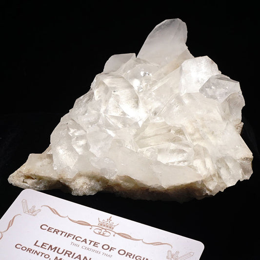 レムリアンシード 水晶 クラスター 原石 ブラジル ミナスジェライス州 コリント産 証明書付属 282-193