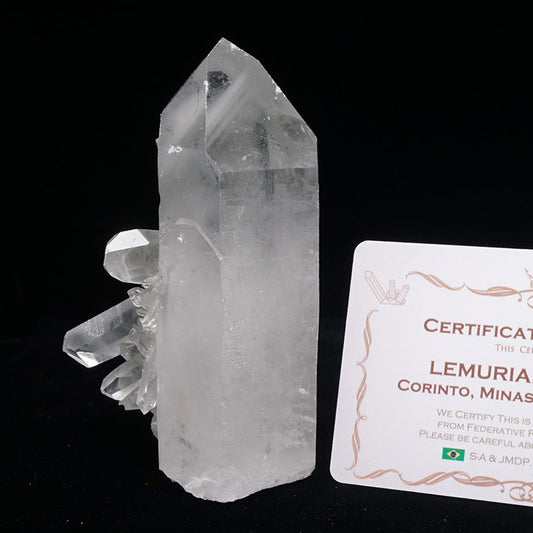 レムリアンシード 水晶 クラスター 原石 ブラジル ミナスジェライス州 コリント産 証明書付属 一点物 282-605