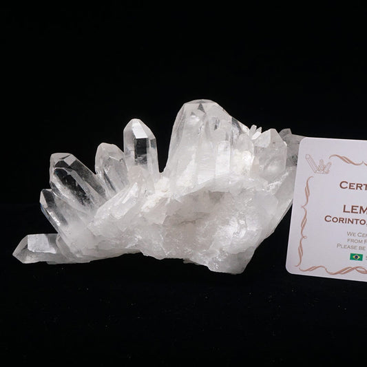 レムリアンシード 水晶 クラスター 原石 ブラジル ミナスジェライス州 コリント産 証明書付属 一点物 282-607