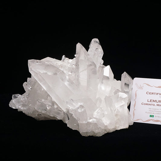 1.5Kg レムリアンシード 水晶 クラスター 原石 ブラジル ミナスジェライス州 コリント産 証明書付属 一点物 282-609