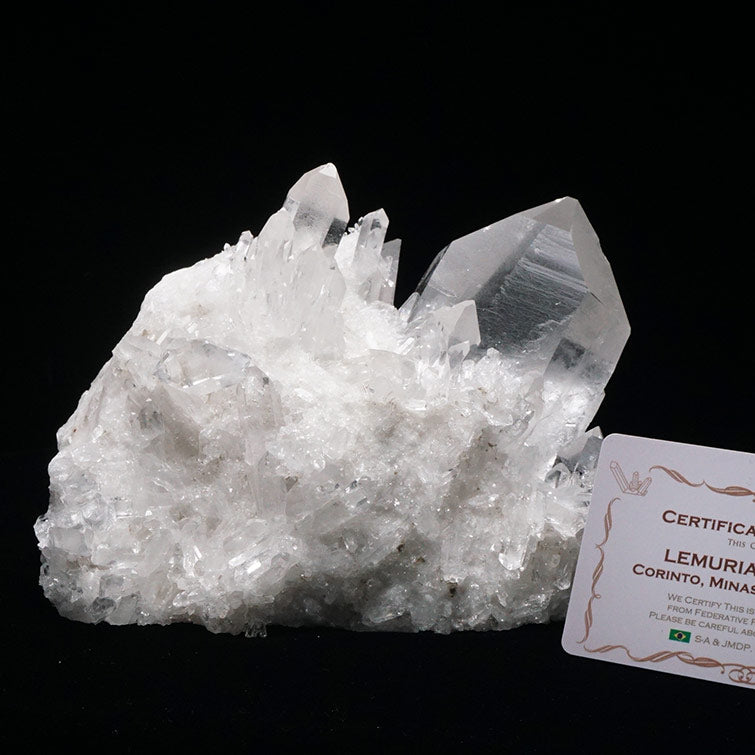 1.3Kg レムリアンシード 水晶 クラスター 原石 ブラジル ミナスジェライス州 コリント産 証明書付属 一点物 282-625