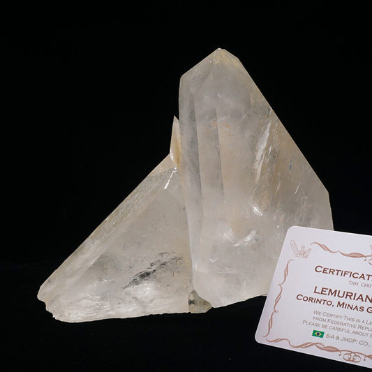 1.3Kg レムリアンシード 水晶 クラスター 原石 ブラジル ミナスジェライス州 コリント産 証明書付属 一点物 282-629