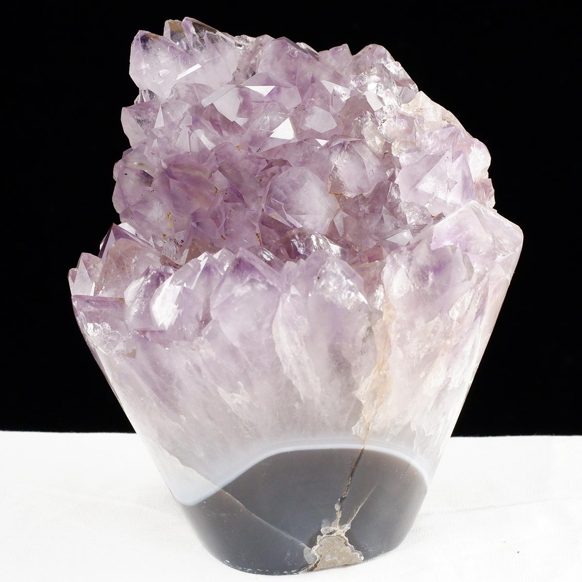 アメジストクラスター 1.4Kg ウルグアイ産 フラワーアメジスト 花型 原石 置物 amethyst 一点物 282-844