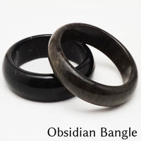 オブシディアン バングル 黒曜石 Obsidian ブレス パワーストーン 天然石 ランダム発送 メール便送料無料 [M便 1/5] 711-399