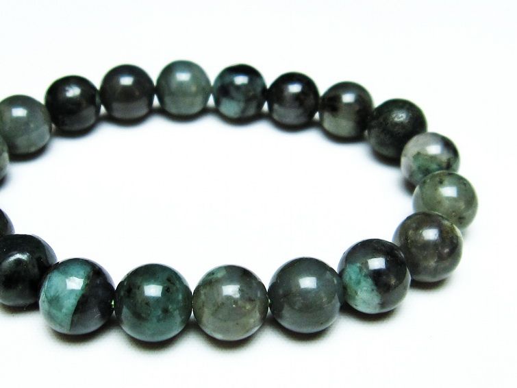 エメラルド ブレスレット 10mm Emerald Bracelet 緑玉 翠玉 メンズ レディース 一点物 メール便可 [M便 1/10] 111-32893