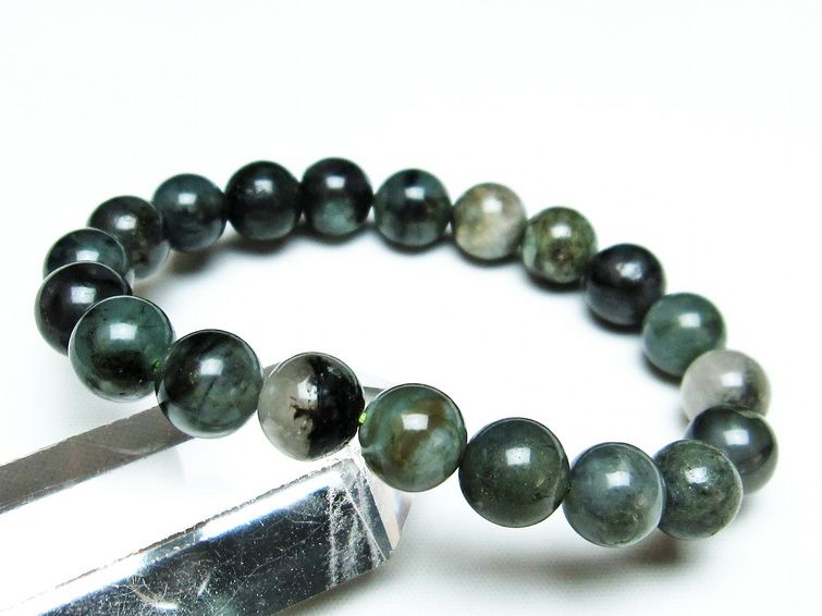 エメラルド ブレスレット 10mm Emerald Bracelet 緑玉 翠玉 メンズ レディース 一点物 メール便可 [M便 1/10] 111-32894