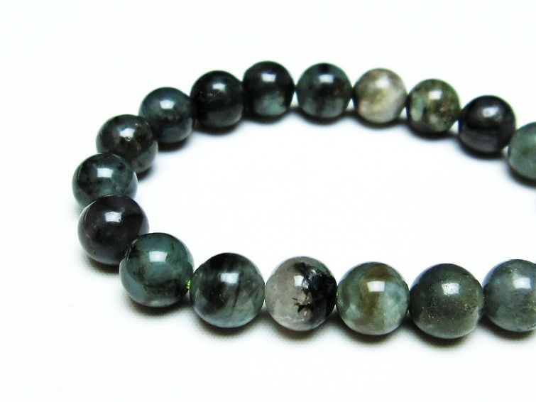 エメラルド ブレスレット 10mm Emerald Bracelet 緑玉 翠玉 メンズ レディース 一点物 メール便可 [M便 1/10] 111-32894