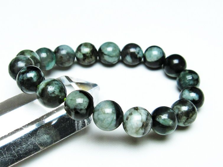 エメラルド ブレスレット 11mm Emerald Bracelet 緑玉 翠玉 メンズ レディース 一点物 メール便可 [M便 1/10] 111-32895