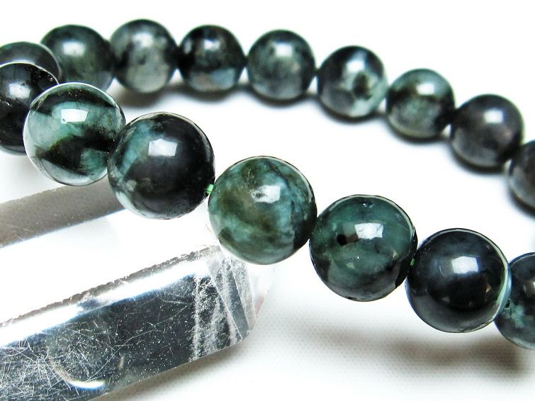 エメラルド ブレスレット 11mm Emerald Bracelet 緑玉 翠玉 メンズ レディース 一点物 メール便可 [M便 1/10] 111-32901