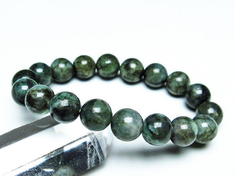 エメラルド ブレスレット 11mm Emerald Bracelet 緑玉 翠玉 メンズ レディース 一点物 メール便可 [M便 1/10] 111-32916