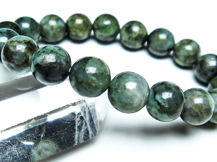 エメラルド ブレスレット 11mm Emerald Bracelet 緑玉 翠玉 メンズ レディース 一点物 メール便可 [M便 1/10] 111-32916