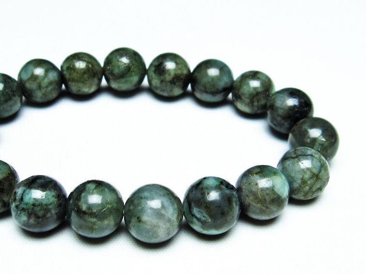 エメラルド ブレスレット 11mm Emerald Bracelet 緑玉 翠玉 メンズ レディース 一点物 メール便可 [M便 1/10] 111-32916