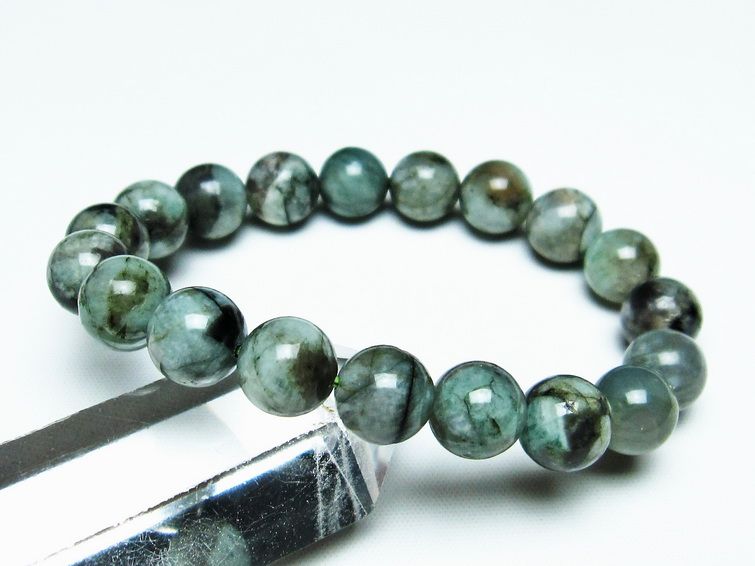 エメラルド ブレスレット 11mm Emerald Bracelet 緑玉 翠玉 メンズ レディース 一点物 メール便可 [M便 1/10] 111-32917