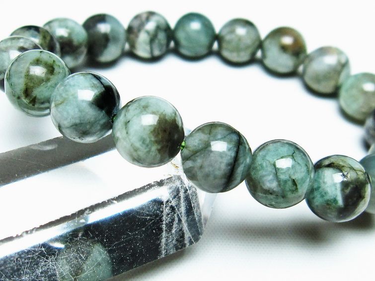 エメラルド ブレスレット 11mm Emerald Bracelet 緑玉 翠玉 メンズ レディース 一点物 メール便可 [M便 1/10] 111-32917