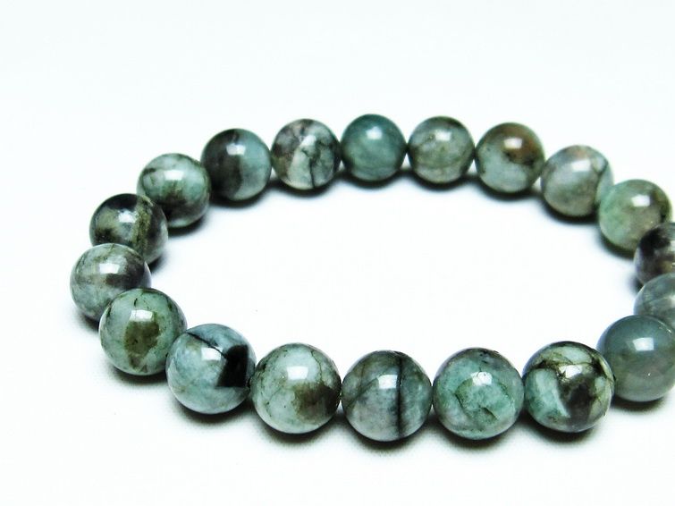 エメラルド ブレスレット 11mm Emerald Bracelet 緑玉 翠玉 メンズ レディース 一点物 メール便可 [M便 1/10] 111-32917