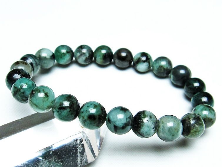 エメラルド ブレスレット 9mm Emerald Bracelet 緑玉 翠玉 メンズ レディース 一点物 メール便可 [M便 1/10] 111-32953