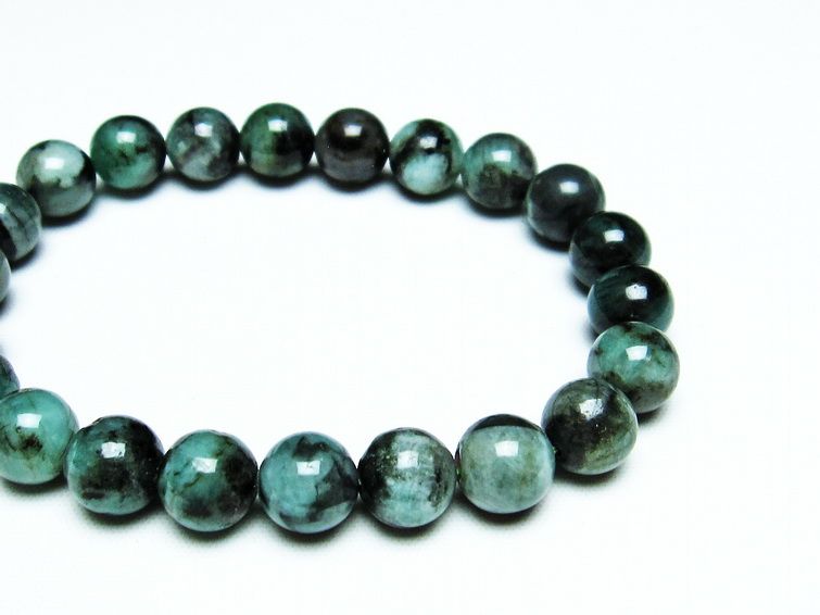 エメラルド ブレスレット 9mm Emerald Bracelet 緑玉 翠玉 メンズ レディース 一点物 メール便可 [M便 1/10] 111-32953