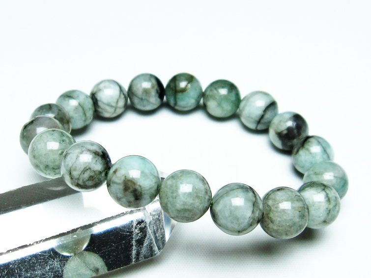 エメラルド ブレスレット 11mm Emerald Bracelet 緑玉 翠玉 メンズ レディース 一点物 メール便可 [M便 1/10] 111-32969