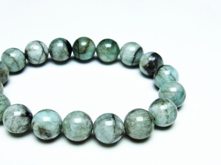 エメラルド ブレスレット 11mm Emerald Bracelet 緑玉 翠玉 メンズ レディース 一点物 メール便可 [M便 1/10] 111-32969