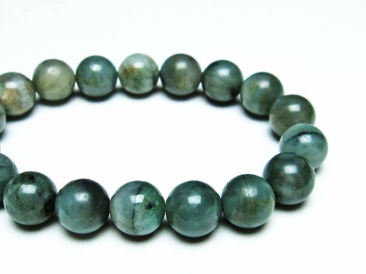 エメラルド ブレスレット 11mm Emerald Bracelet 緑玉 翠玉 メンズ レディース 一点物 メール便可 [M便 1/10] 111-32986