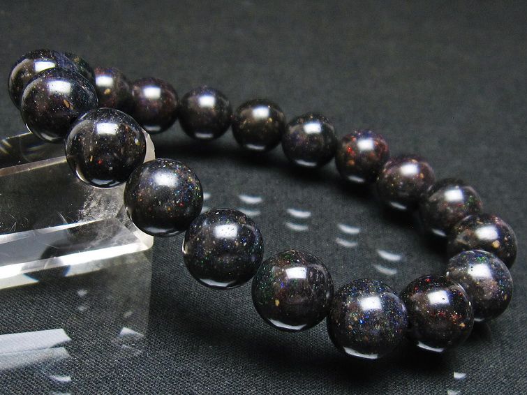 ブラックオパール ブレスレット 11mm 一点物  111-37545