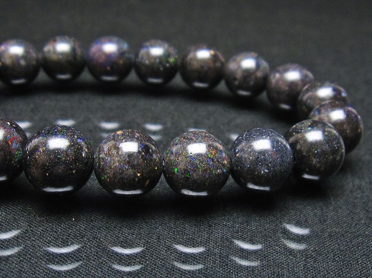 ブラックオパール ブレスレット 11mm 一点物  111-37557