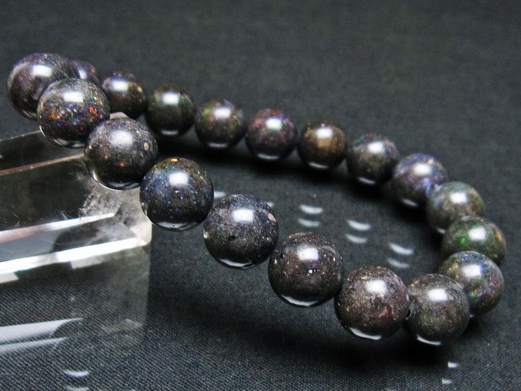 ブラックオパール ブレスレット 10mm 一点物  111-37563