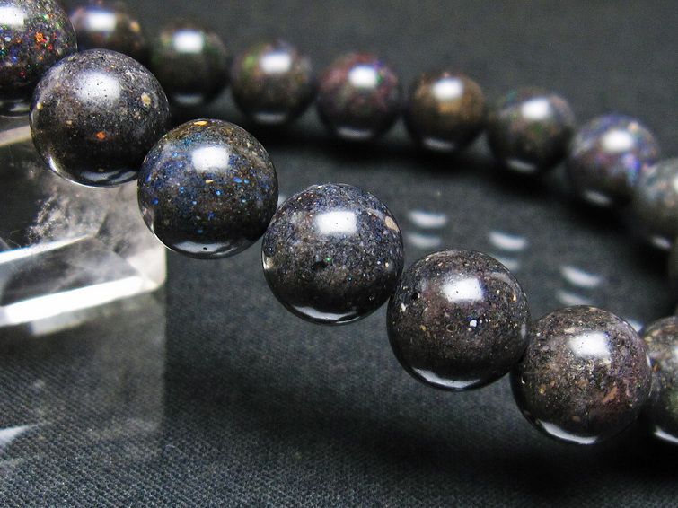 ブラックオパール ブレスレット 10mm 一点物  111-37563