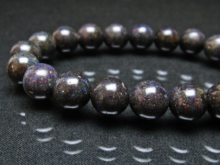 ブラックオパール ブレスレット 10mm 一点物  111-37563