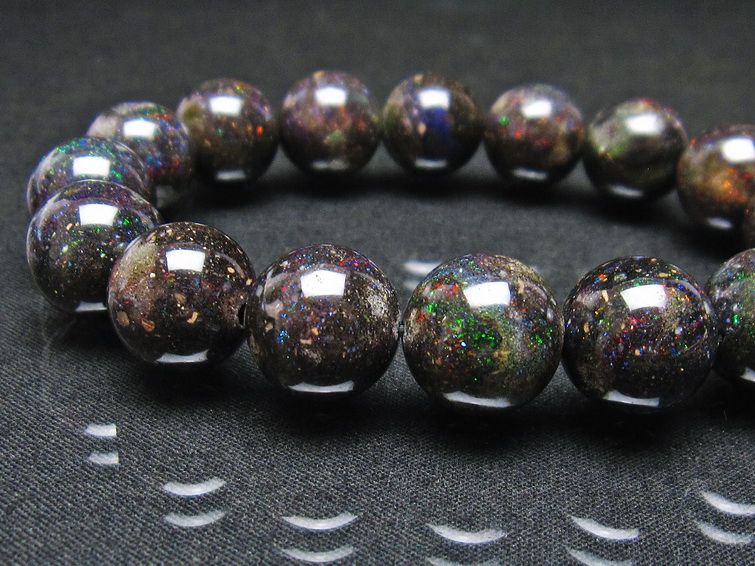 ブラックオパール ブレスレット 13mm 一点物  111-37570 【sold out】