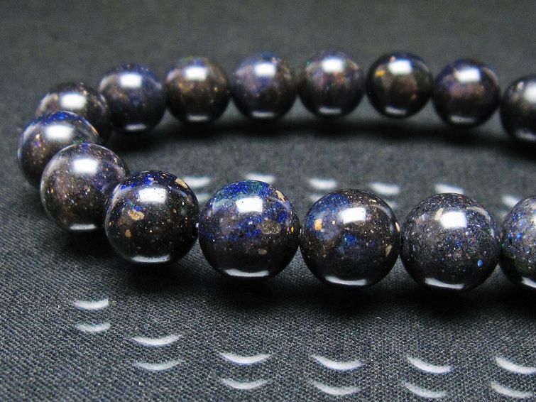 ブラックオパール ブレスレット 11mm 一点物  111-37608