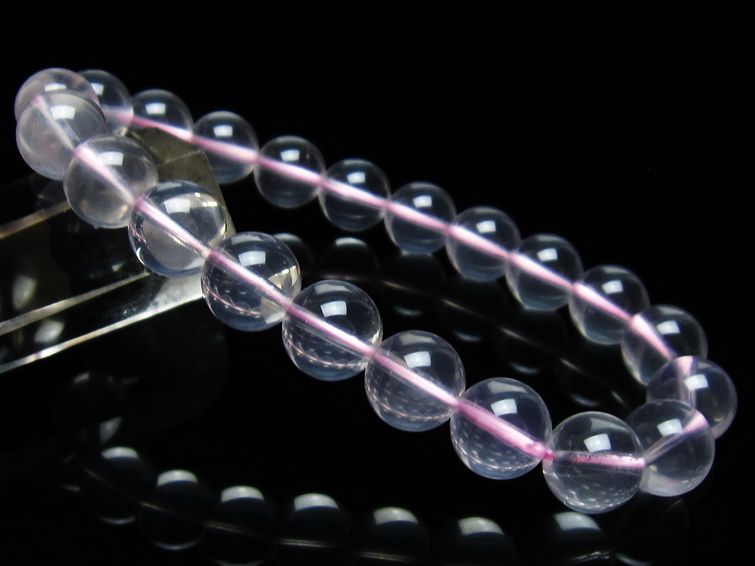 スターミルキークォーツ ブレスレット 10mm スター効果 ピンク 一点物 メール便可 [M便 1/10] 111-37644