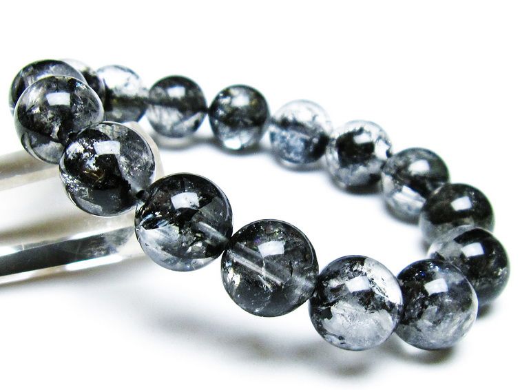 エレスチャルクォーツ ブレスレット 13mm ブラックエレスチャル 一点物  111-37799