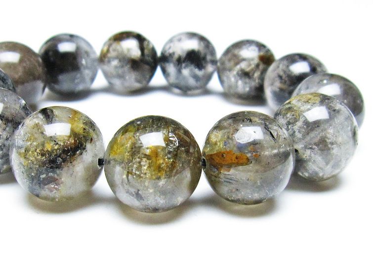 エレスチャルクォーツ ブレスレット 17mm ブラックエレスチャル 一点物  111-37806