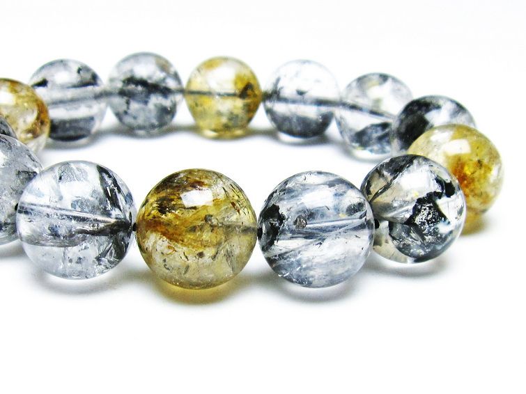 エレスチャルクォーツ ブレスレット 16mm ブラックエレスチャル 一点物  111-37881