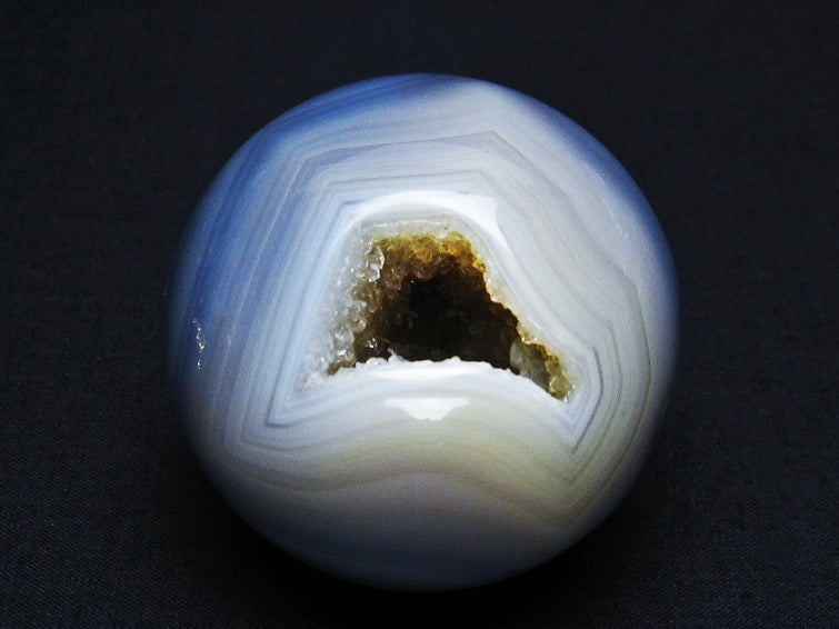アゲート 笑口丸玉 瑪瑙 ジオード スフィア 丸玉 一点物 141-5087[sold out]