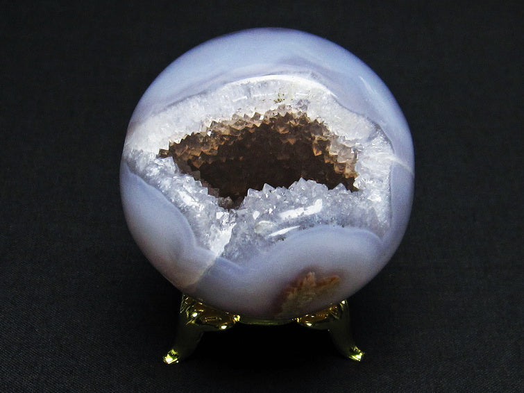 アゲート 笑口丸玉 ジオード スフィア 丸玉 一点物 141-5129 [sold out]