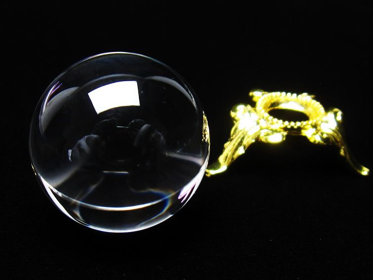 水晶 丸玉 ブラジル産 24mm 一点物 141-6454