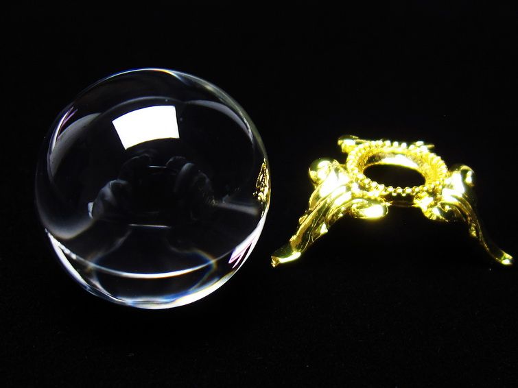 水晶 丸玉 ブラジル産 24mm 一点物 141-6455