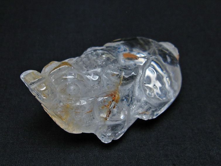 水晶 手彫り 置物 ヒキュウ 貔貅 一点物 144-124