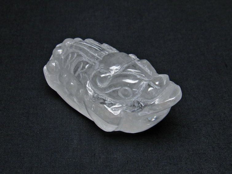 水晶 手彫り 置物 キンセン 金蟾 一点物 144-146