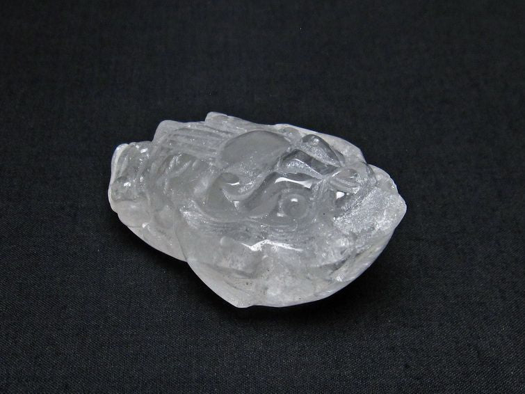 水晶 手彫り 置物 キンセン 金蟾 一点物 144-151